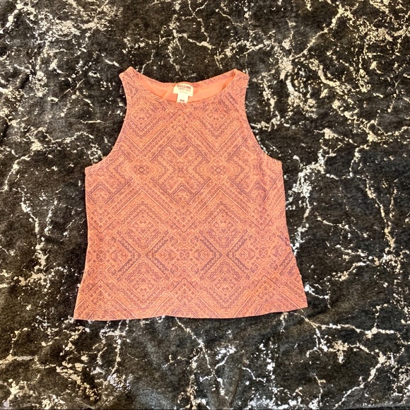 Mossimo Supply Co. Tops - Mossimo Peach Patterned Tanktop